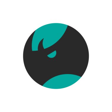 Soyut Gergedan Logosu Şablonu, Çember gergedan başı modern logo.