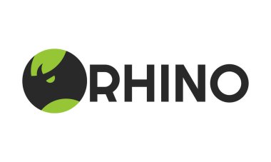 Soyut Gergedan Logosu Şablonu, Çember gergedan başı modern logo.