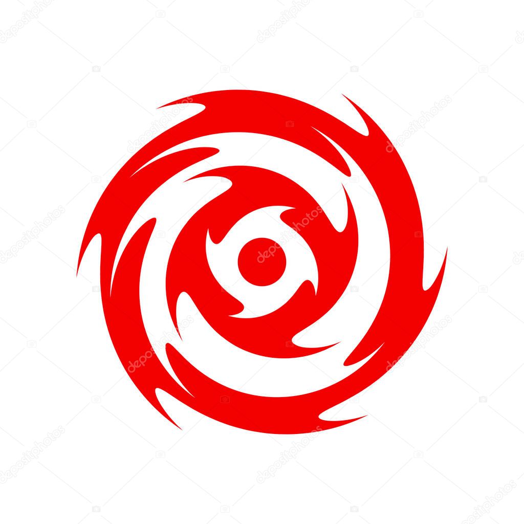 Logo red Hurricane. Hurricane Symbol. Abstract icon. Vector eps.10