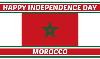 Happy Morocco independence day, celebrated every 18 November, on a background of flags and silhouettes of people, vector illustration. clipart