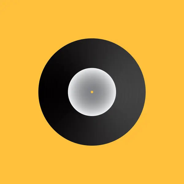 Gerçekçi plak kaydı. Vektör, gramofon kaydı. Müzik için klasik vinil plak. Düzenlenebilir izole nesne.