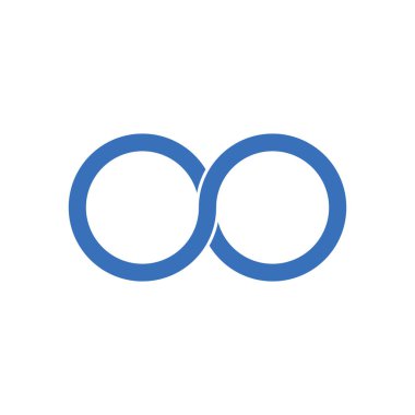 Logo Çemberi Sonsuzluk sembolü beyaz arka planda izole edildi. Şablon Logo Vektörü