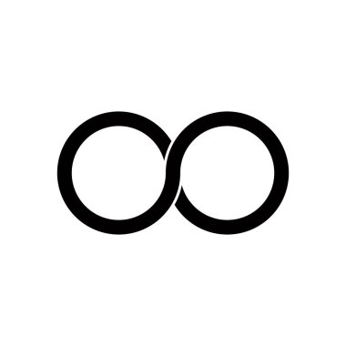 Logo Çemberi Sonsuzluk sembolü beyaz arka planda izole edildi. Şablon Logo Vektörü