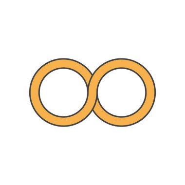 Logo Çemberi Sonsuzluk sembolü beyaz arka planda izole edildi. Şablon Logo Vektörü