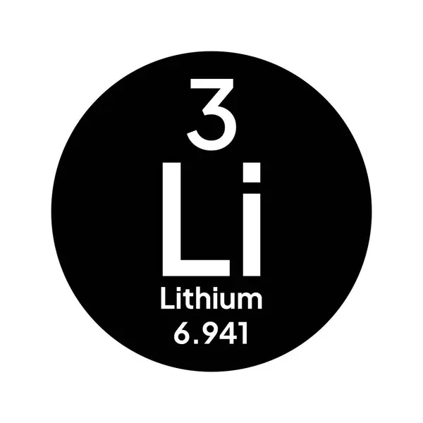 Lityum kimyasal periyodik element simgesi. Vektör kimya lityum işareti