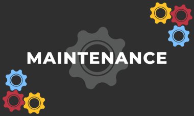 Cog Wheels vektör çizimi. Müşteri destek ikonu. Teknik destek mühendisliği ışık arka planı konsepti. İnşaat sayfasının altındaki internet sitesi. Web Sayfası bakımı.