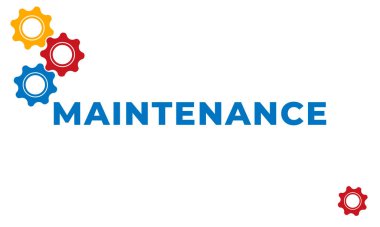 Cog Wheels vektör çizimi. Müşteri destek ikonu. Teknik destek mühendisliği ışık arka planı konsepti. İnşaat sayfasının altındaki internet sitesi. Web Sayfası bakımı.