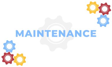 Cog Wheels vektör çizimi. Müşteri destek ikonu. Teknik destek mühendisliği ışık arka planı konsepti. İnşaat sayfasının altındaki internet sitesi. Web Sayfası bakımı.