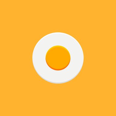 Taze Kızarmış Yumurta Logosu Şablonu Tasarımı, Düz Simge. Yumurta logo vektör illüstrasyonu