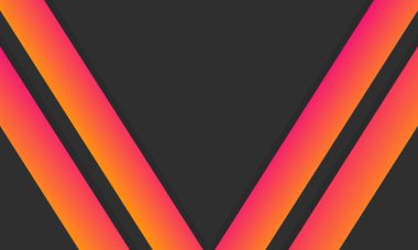 Renk çizgisi Gradyanı olan soyut koyu renk. Renkli ve geometrik şekilli siyah, modern, geniş afiş. Vektör illüstrasyonu.