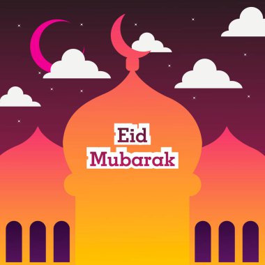 Bayram Mübareği ya da Kurban Şablonu Tasarımı. Müslümanlar ve İslamcılar için kutsal bir gün. Vektör İllüstrasyonu. Poster, pankart, kampanya ve tebrik kartı için uygun 