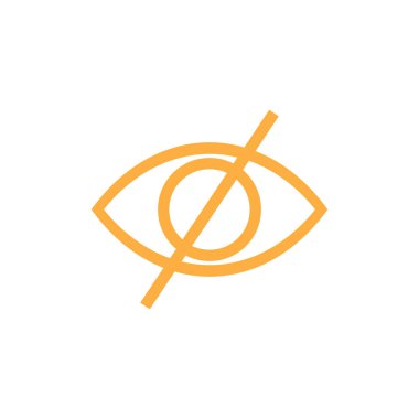 Simge gözü gizle. Çapraz, engelli göz. Manzara yok. Kör ikon. Göremiyorum. Gizli görüş mesafesi. Engelli. Gizli sembol. Görünmez simge. Kapalı. Görünmeyen işaret.