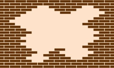 Arka plandaki tuğladan, pürüzsüz model vektörü. Negatif boşluklu beyaz ve siyah arkaplan tuğlası ve kopyalama alanı.