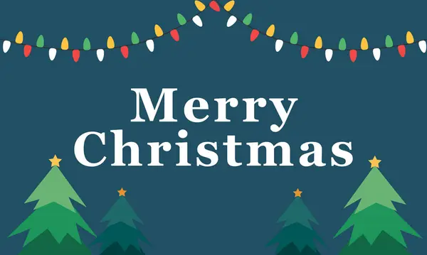Noel ağacı, kar taneleri ve renk arkaplanı ile Noel dekorasyonu sınırı. Noel ışıkları ve yeni yıl tasarımı tatil çerçevesi. Vektör illüstrasyonu