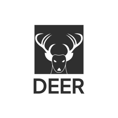 Renk Meydanı Soyut Hayvan Geyiği Logosu Tasarımı. Doğa Logo Şablonu.