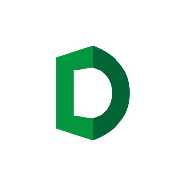D Harfi Alfabesi Soyut vektör metin logosu. D harfi logo perspektifi etkisi. 