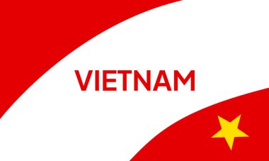 Vietnam bayraklı fırça stili, çizgili. Stok vektör illüstrasyonu beyaz arkaplanda izole edildi.