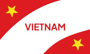 Vietnam bayraklı fırça stili, çizgili. Stok vektör illüstrasyonu beyaz arkaplanda izole edildi.