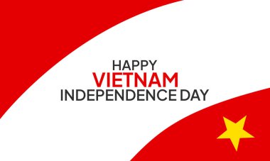 Vietnam Bağımsızlık Günü 'nüz kutlu olsun 2 Eylül Kutlama Vektör Tasarım Çizimi. Poster, Bayrak, Reklam, Tebrik Kartı veya Yazdırma Elemanı Şablonu