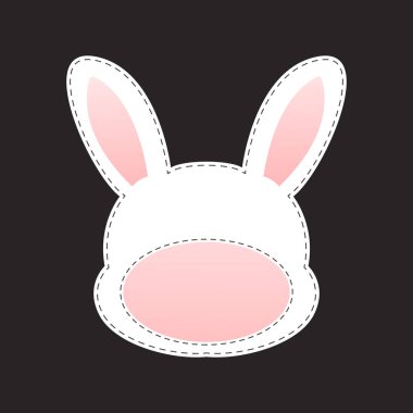 Çocuklar için hayvan etiket illüstrasyonu. Tavşan şeklinde kimlik kartı..