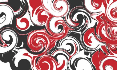 Renkli sıvı dalgalarla soyut yatay arkaplan. 60 'lar ve 70' lerde modaya uygun vektör illüstrasyonu.