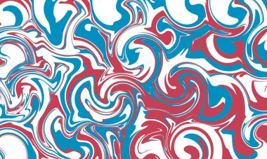 Renkli sıvı dalgalarla soyut yatay arkaplan. 60 'lar ve 70' lerde modaya uygun vektör illüstrasyonu.