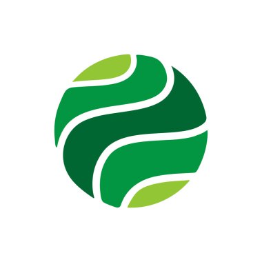 Çember Dalga Logo Şablonu Vektörü, Okyanus basit ve modern logo tasarımı. Şirket Logosu 