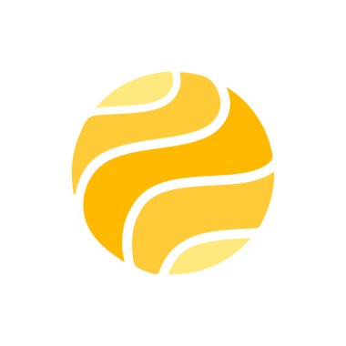 Çember Dalga Logo Şablonu Vektörü, Okyanus basit ve modern logo tasarımı. Şirket Logosu 