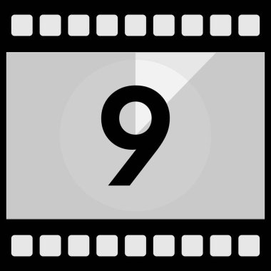 Geri sayım Çerçevesi. Retro tasarım. Eski film zamanlayıcısı. Klasik sinema. Sayı sayısı. Vektör illüstrasyonu.