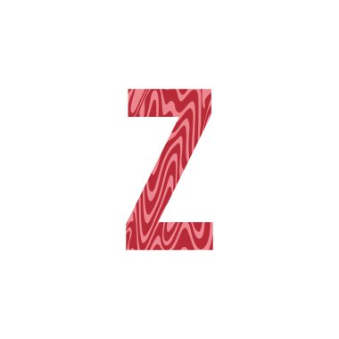 Z harfi mermerli taze çiğ etten. Latince vektör et alfabesi. Restoranlar, kasaplar, çiftçiler için kırmızı fileto sığır eti fontu..