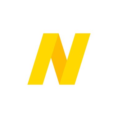 Abstract origami letter N logo design template. Flat style application icon. Vector illustration