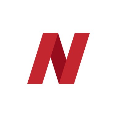 Abstract origami letter N logo design template. Flat style application icon. Vector illustration