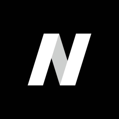 Abstract origami letter N logo design template. Flat style application icon. Vector illustration