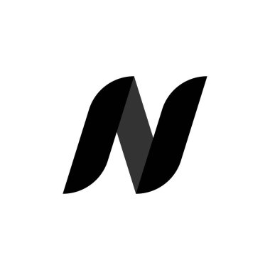 Abstract origami letter N logo design template. Flat style application icon. Vector illustration