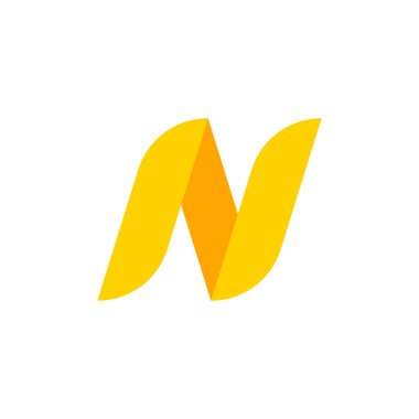 Abstract origami letter N logo design template. Flat style application icon. Vector illustration