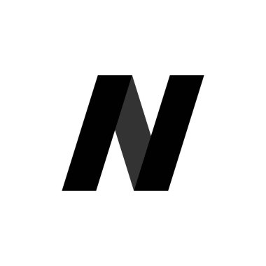 Abstract origami letter N logo design template. Flat style application icon. Vector illustration