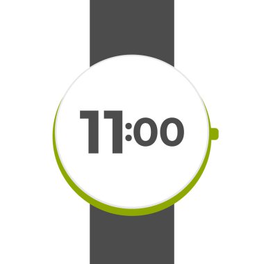 smart watch illustration at 11:00. eleven o'clock vector. clipart