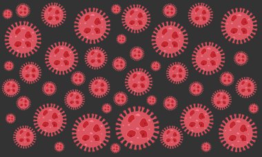 Virüs 'ün geçmişi. Bakteri Biyolojisi Organizmaları Kusursuz Düzen. Virüs enfeksiyonu Ebola Salgını. Corona, HMPV, Covid ve İnsan Metapnömotorirüsü. Düz Vektör İllüstrasyonu