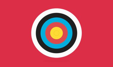 Dart hedefi. Başarı İş Konsepti. Geleceğin teknolojisi. İş hedefi izometrik konsept vektör çizimi. Sembolik hedefler, başarı, zafer. Vektör Hedef Arkaplanı.