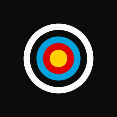 Dart hedef simgesi hedef ikon.ok hedef dart tahtasına isabet ediyor. Beyaz arka planda modern düz stil izole edilmiş. Hedefe ulaşmak ya da iş başarısı konsepti. Web sitesi tasarımı, logo, uygulama, UI