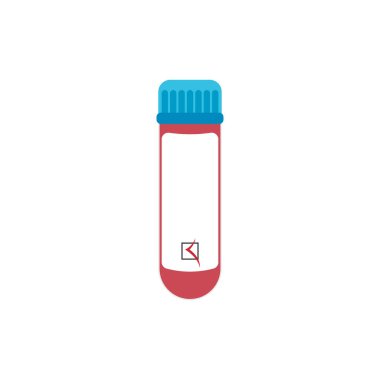 Blood test tube icon flat vector. Review clinical body. Machine diagnosis clipart