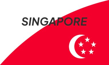 Singapur bayrakları beyazda izole edilmiş. Bağımsızlık gününüz kutlu olsun. Vektör illüstrasyonu