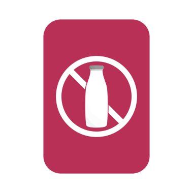 Sütsüz tabela ya da yassı biçimde izole edilmiş sütsüz sembol vektörü. Ürün paketleme tasarımı için en iyi sütsüz işaret vektörü. Paketleme tasarımı ögesi için sütsüz sembol.