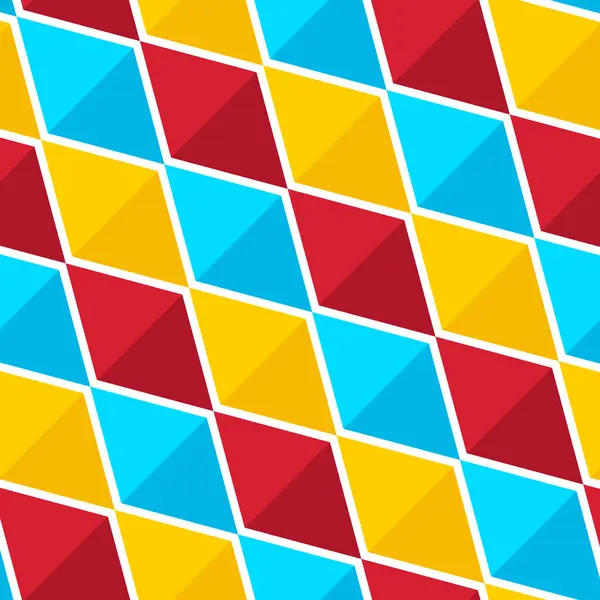 Mavi, kırmızı ve sarı elmas. Elmas deseni. Elmas desenli. Elmas arka plan. Kusursuz desen. arkaplan, dekorasyon, hediye paketi için