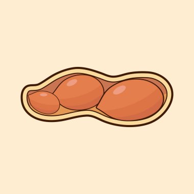 Vektör çizimi, bütün ve soyulmuş fıstıklar, kahverengi arka planda izole edilmiş..