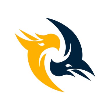 Logo ejderha yılanı yin yang konsept vektör çizim şablonu