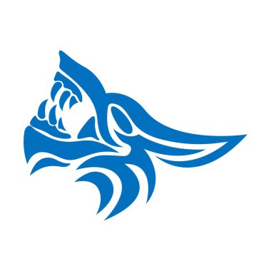 Kabile Kurt Başı logosu. Dövme tasarımı köpek ve ejderha. Hayvan Kalıbı Vektör İllüstrasyonu