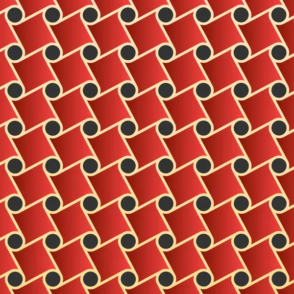 Arkaplan desenleri kusursuz daireler ve kareler birbirine bağlı çizgiler. Düz stil tasarım arkaplanı. Altın, kırmızı ve siyah desenli Çin ve Japon tarzı.