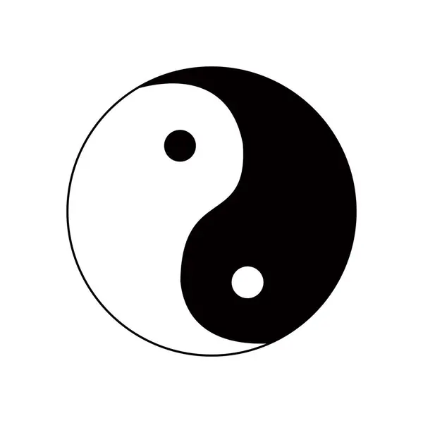 Beyaz arka planda siyah beyaz yin yang