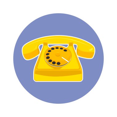 Antika telefon. Klasik düz biçim vektör çizimi.